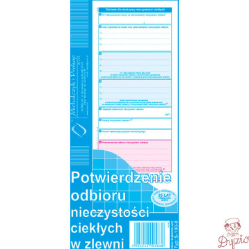 S-100-8 Potwierdzenie odbioru nieczystości ciekłych w zlewni MICHALCZYK I PROKOP