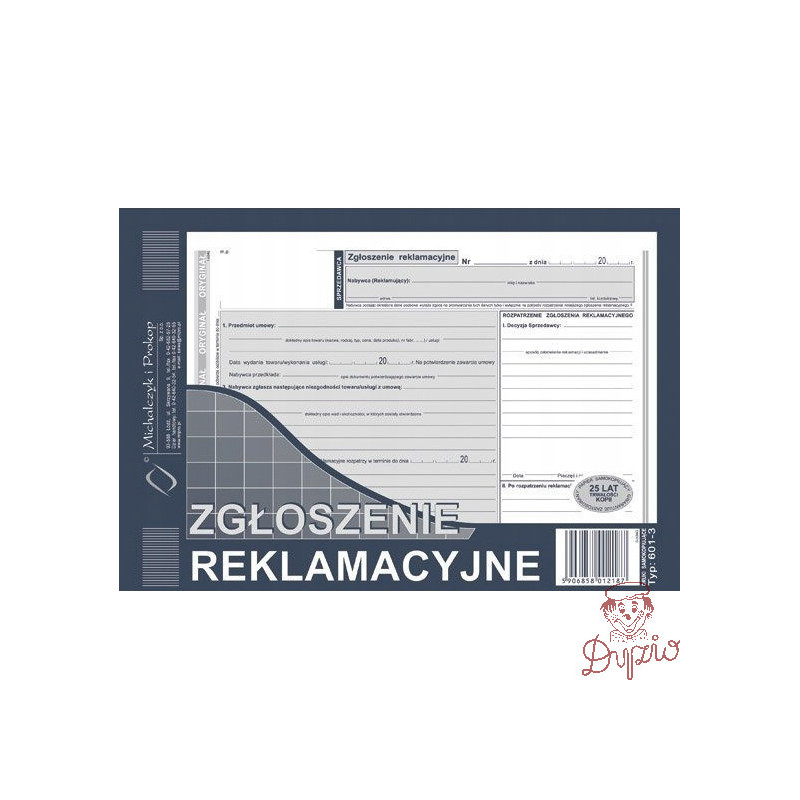 601-3 ZR A5 Zgłoszenie reklamacyjne (oryginał + 2 kopie) Michalczyk i Prokop