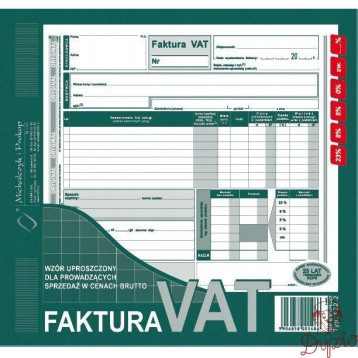 122-2E Faktura VAT brut.2/3 A4 (uproszcz.)MICHALCZYK i PROKOP