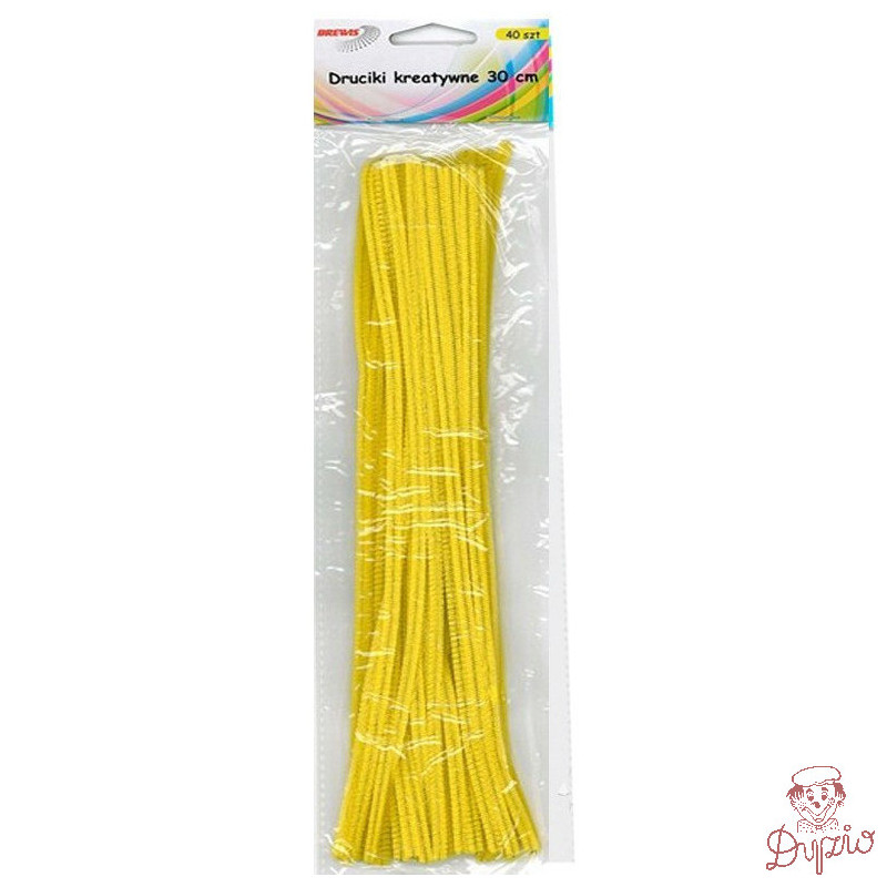 Druciki kreatywne dr12 żółte 30cm(40) BREWIS
