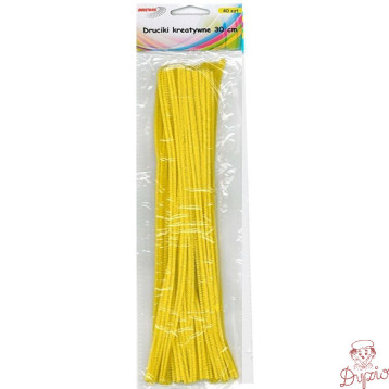 Druciki kreatywne dr12 żółte 30cm(40) BREWIS