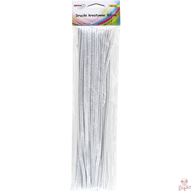 Druciki kreatywne dr11 białe 30cm(40) BREWIS