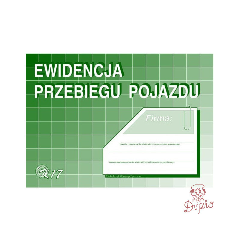 K17 Ewidencja przebiegu pojazdu (bez kosztów) A5 Michalczyk i Prokop