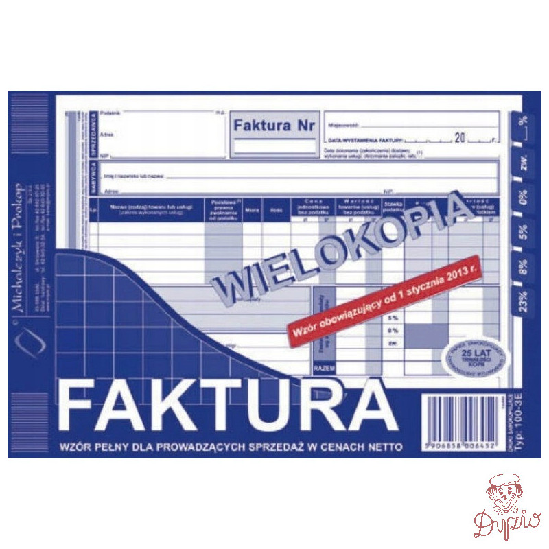 100-3E Faktura VAT A5 wielokopia Michalczyk i Prokop