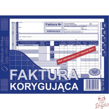 107-3E Faktura VAT korygująca A5 80k Michalczyk i Prokop