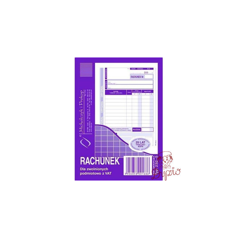 232-5 Rachunek A6 (pion) ory.+kop. 80k Michalczyk i Prokop