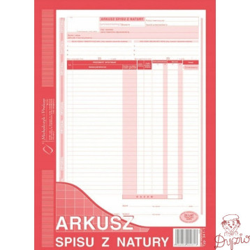 341-1 Arkusz spisu z natury A4 48k. pion Michalczyk i Prokop