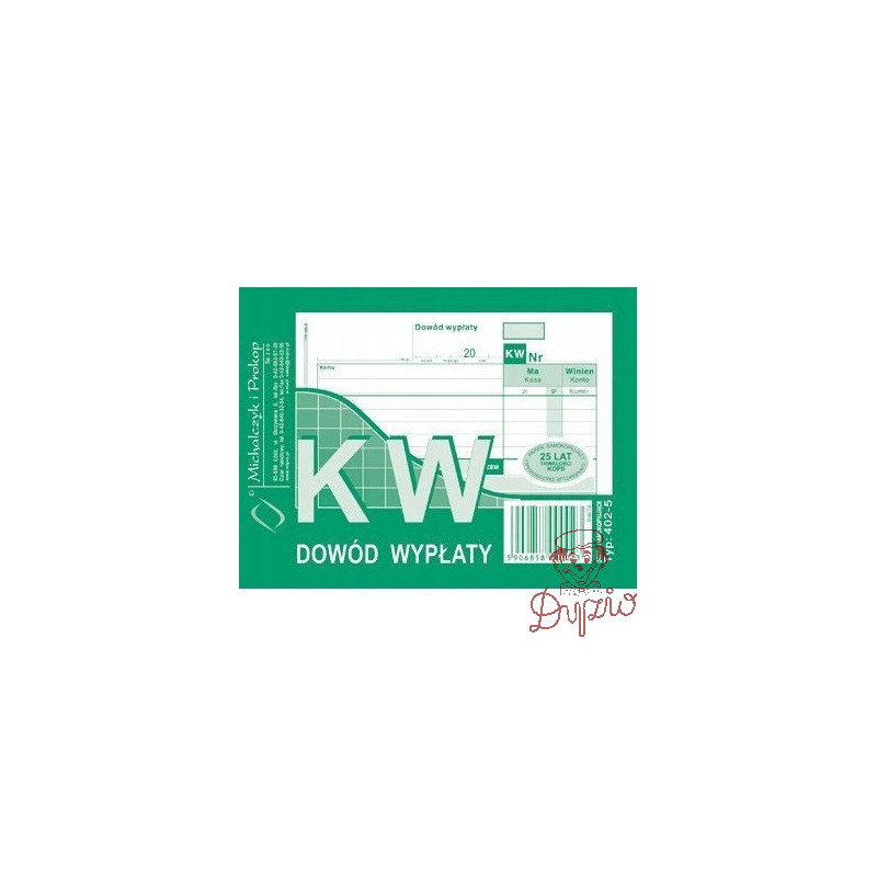 402-5 KW Dowód Wypłaty A6 80 kartek Michalczyk i Prokop