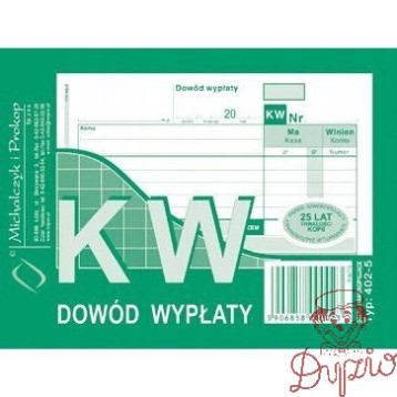 402-5 KW Dowód Wypłaty A6 80 kartek Michalczyk i Prokop