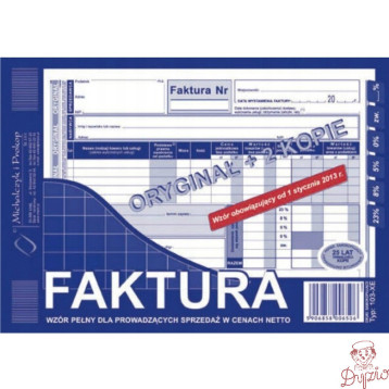 103-XE Faktura VAT A5 80kartek oryginał + 2kopie MICHALCZYK i PROKOP