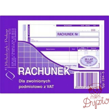 234-5 Rachunek A6 (poziom) ory.+kop. 80k Michalczyk i Prokop