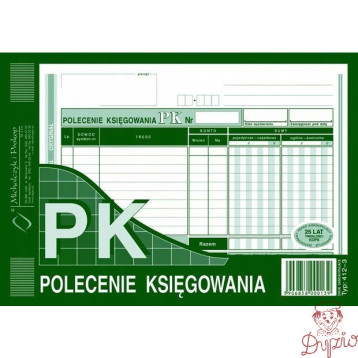 412-3 Polecenie księgowania A5 (oryginał +kopia ) 80k Michalczy k i Prokop