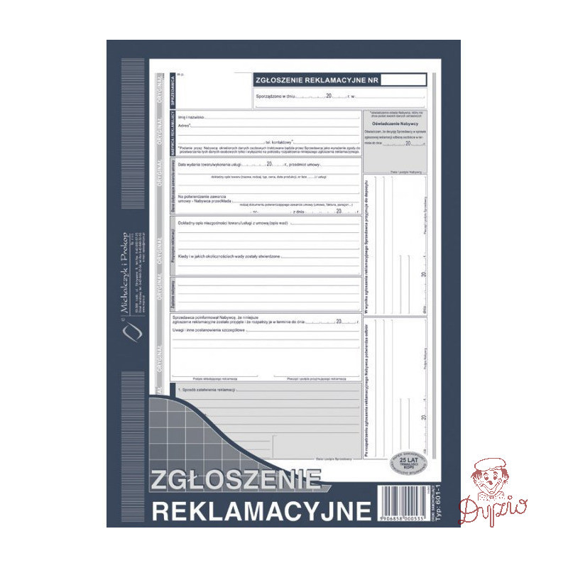 601-1 Zgłoszenie reklamacji MICHALCZYK&PROKOP A4 40 kartek
