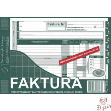 123-3E Faktura VAT A5 brutto uproszczona (poziom) MICHALCZYK i PROKOP