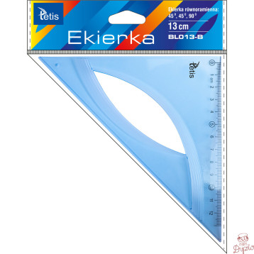 Ekierka równoramienna 13cm NIEBIESKA BL013-B TETIS