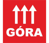 Etykieta ostrzegawcza GÓRA 77x77mm papierowa na roli (1000szt) BULK