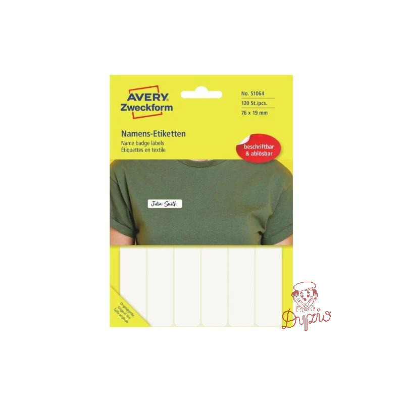 Etykieta identyfikatory imienne 76x19mm(10 arkuszy || 120etykiet) Sztuczny jedwab 51064 AVERY ZWECKFORM