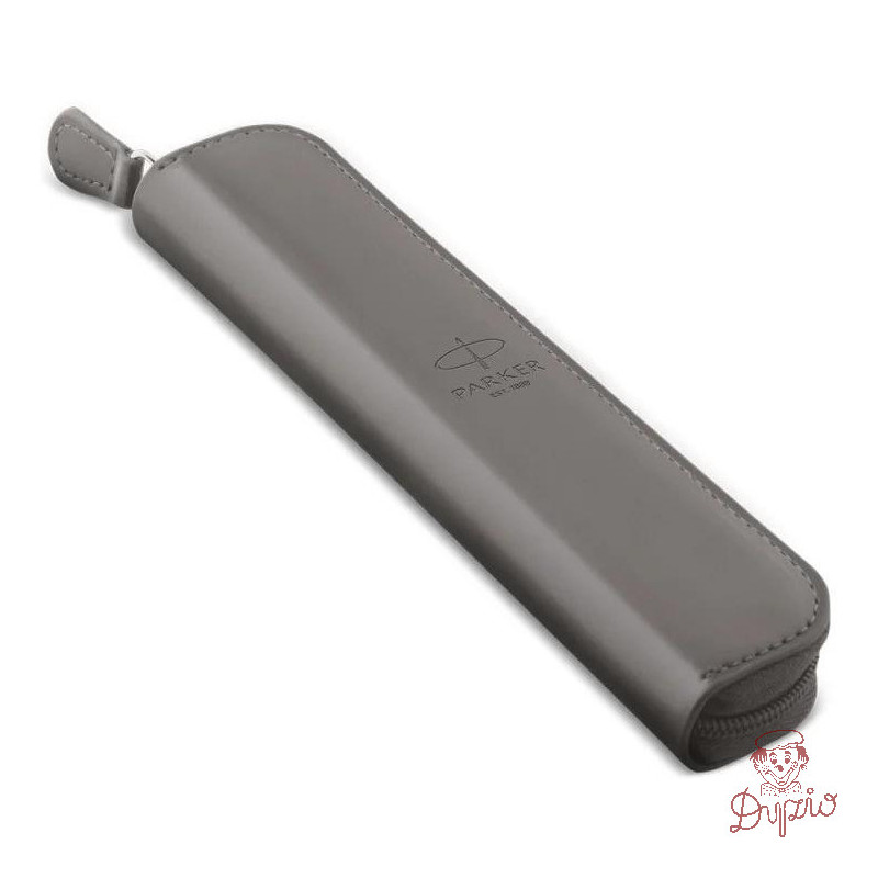 Etui skóropodobne PARKER pojedyncze na pióro lub długopis szare zamykane ZIP POUCH 2217021