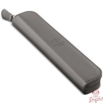 Etui skóropodobne PARKER pojedyncze na pióro lub długopis szare zamykane ZIP POUCH 2217021