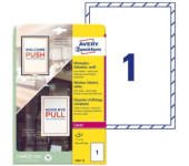 Naklejka na okno A4 210x297mm (10 arkuszy) dwustronna L9001-10 AVERY ZWECKFORM