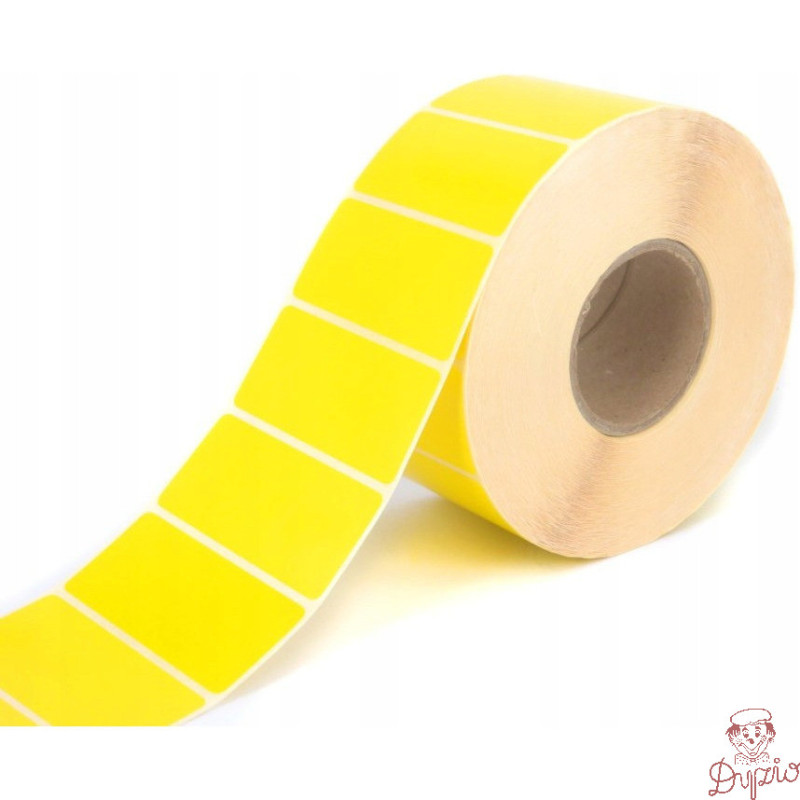 Etykieta polipropylenowa na roli 70x32mm (1000szt) żółta BULK gilza 40mm