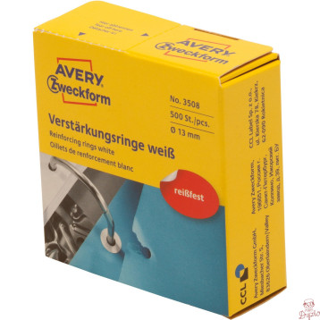 Etykieta pierścienie wzmacniające Q13mm białe 500szt 3508 AVERY ZWECKFORM