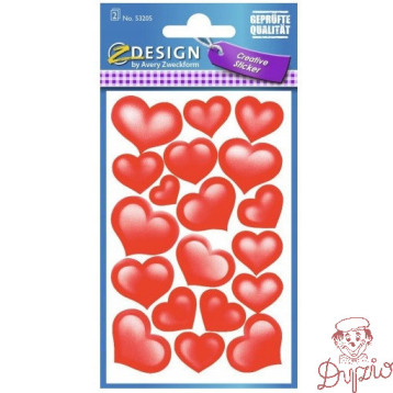 Naklejki kreatywne Z-DESIGN SERCA-papier błyszczący 53205 ZF AVERY ZWECKFORM