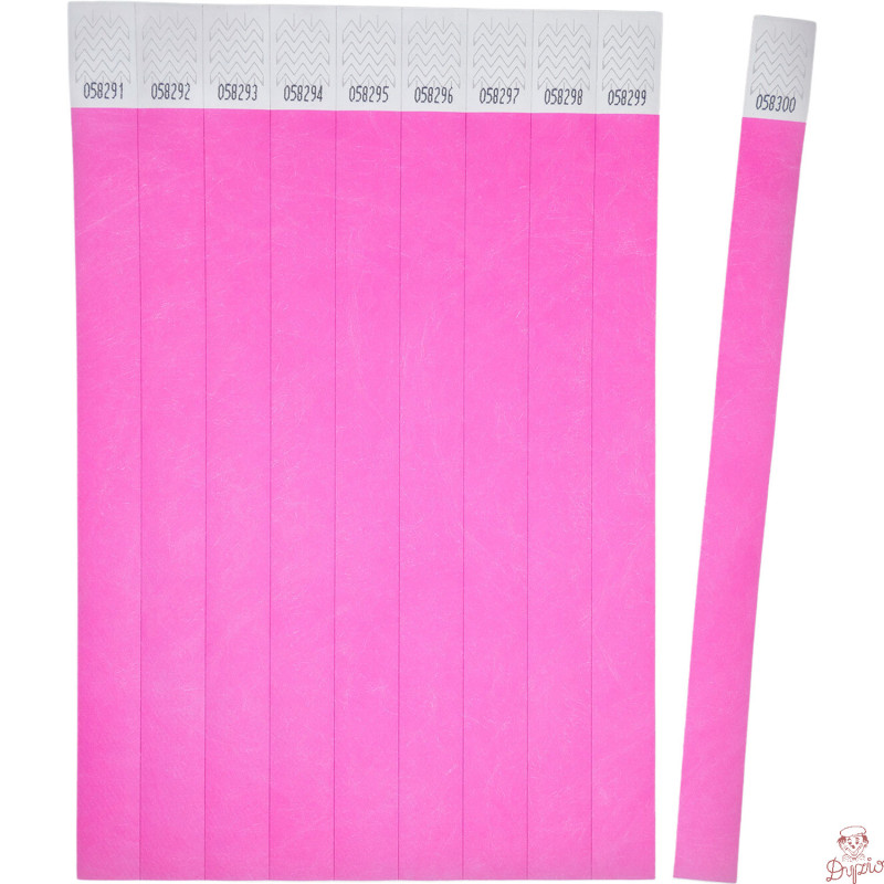 Opaski na rękę 256x19mm (50 arkuszy || 500 opasek) neonowe różowe TYVPK-50 AVERY