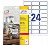 Etykiety Heavy Duty A4 63.5x33.9mm L4773-20 ZF 20ark AVERY ZWECKFORM