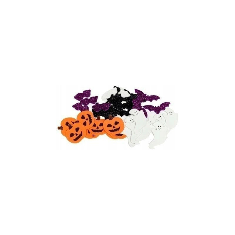 Naklejki z pianki HALLOWEEN dynie, duchy, koty,pajęczyny, nietoperze (40 szt.) PVH1 BREWIS
