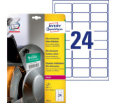 Etykiety foliowe A4 białe (10 arkuszy) 63,5x33,9mm L7912-10 do użytku zewnętrznego AVERY ZWECKFORM