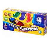 Farby plakatowe szkolne 8 kolorów 20ml zestaw 83112903 ASTRA