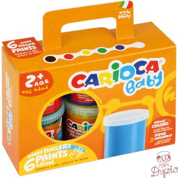 Farba tempera do malowania palcami 6kl 80ml CARIOCA 170-2275 KO023