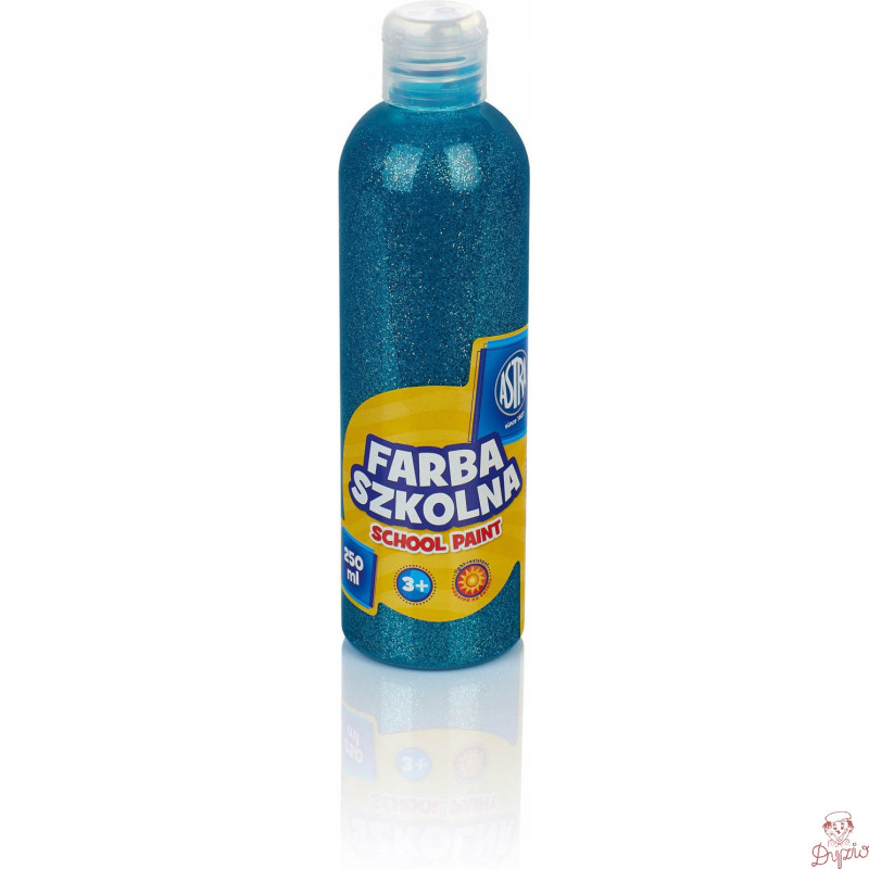 Farba plakatowa szkolna ASTRA 250ml brokatowy turkus 301217040 ASTRA