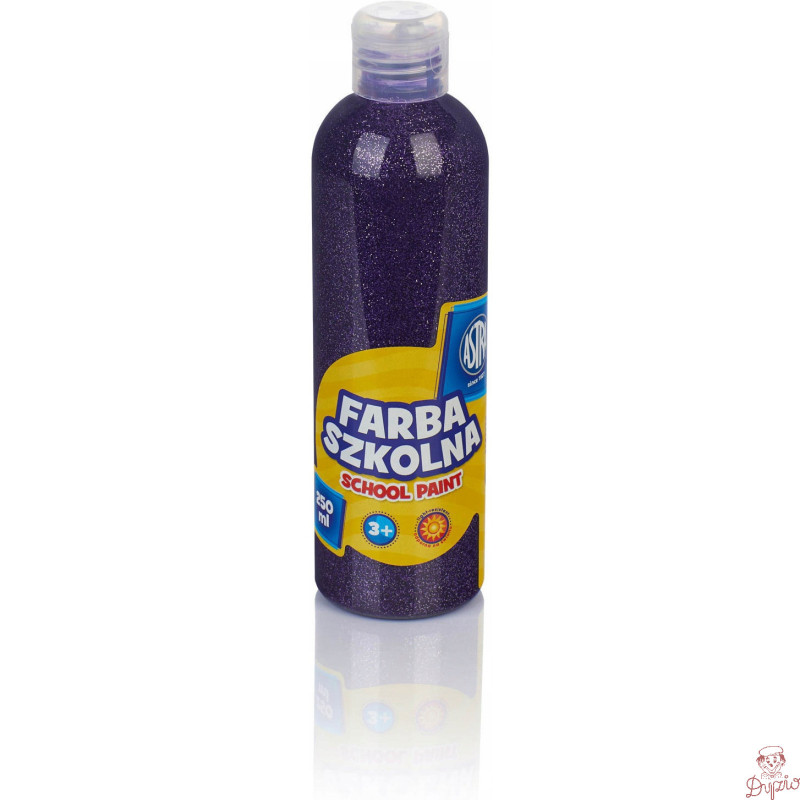 Farba plakatowa szkolna ASTRA 250ml brokatowy fiolet 301217042 ASTRA