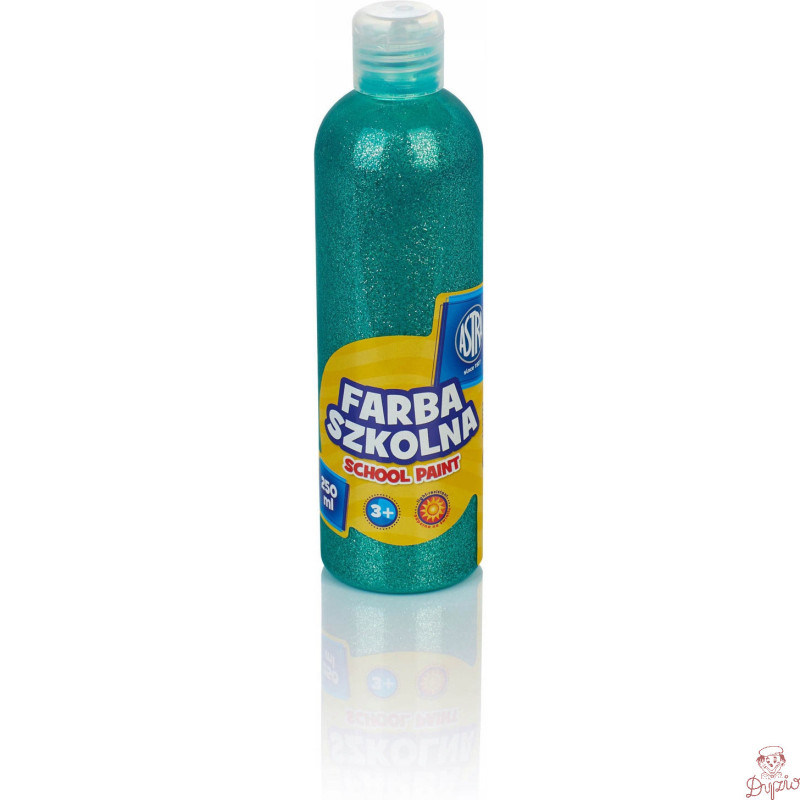 Farba plakatowa szkolna 250ml brokatowa zielona 301217041 ASTRA