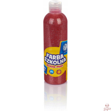 Farba szkolna ASTRA 250ml brokatowa czerwona 301217043