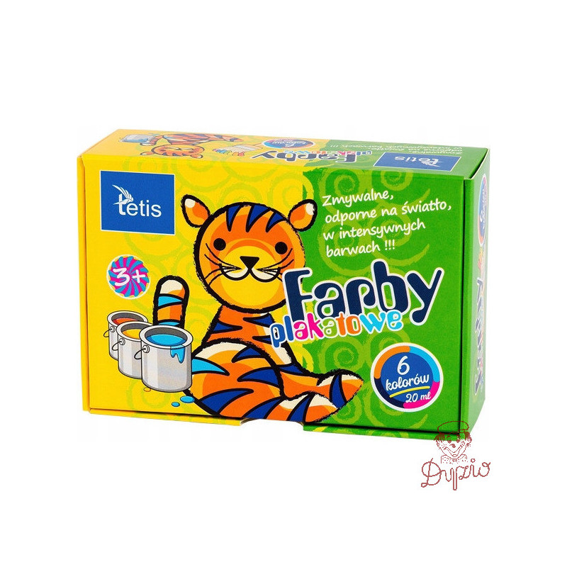 Farby plakatowe 6kol. 20ml KF001-A TETIS