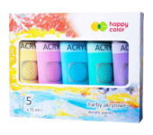 Farba akrylowa 5 kol. x 75ml mix pastelowy HA 7370 0075-MIXPas Happy Color
