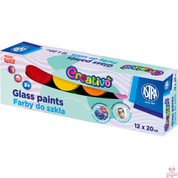 Farby do szkła 12kol. x 20ml 301124007 ASTRA