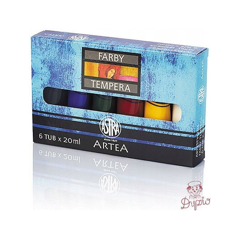 Farby tempera zestaw 6 kolorów 20ml w tubkach 83419901 ASTRA