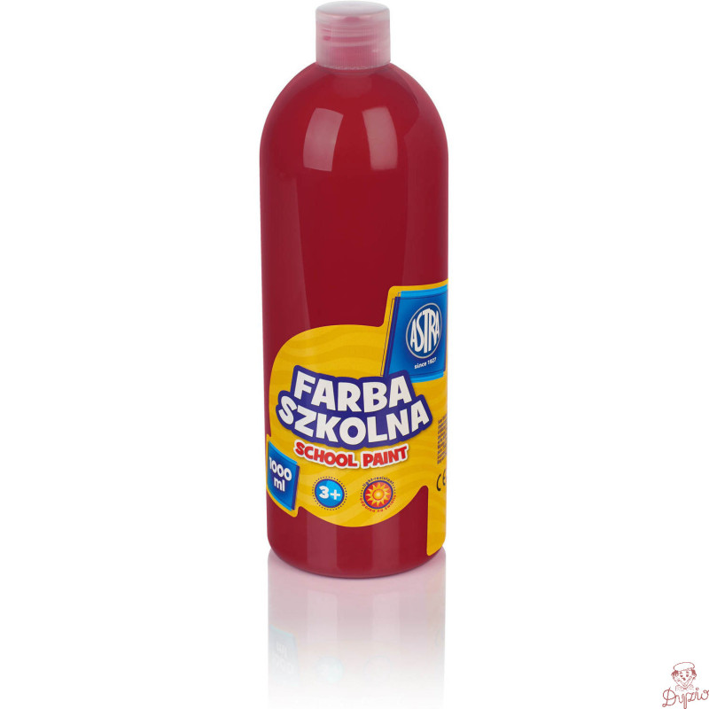 Farba plakatowa szkolna 1000ml czerwona ciemna 301217044 ASTRA