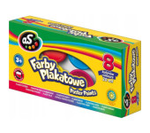 Farby plakatowe szkolne 8 kolorów 20ml zestaw AS 301219002 ASTRA