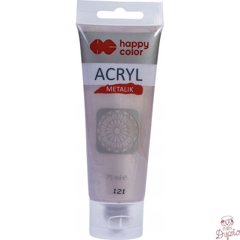 Farba akrylowa 75 ml, różowe złoto metalik, HAPPY COLOR HA 7370 0075-121