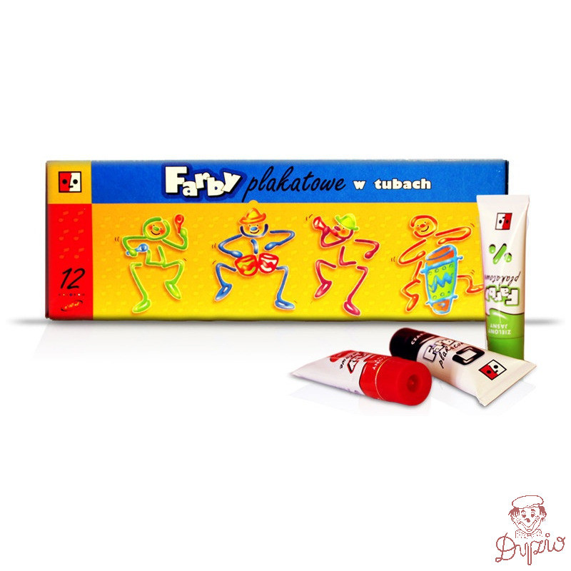 Farby plakatowe w tubach 12 kol.30ml. JEDNOŚĆ