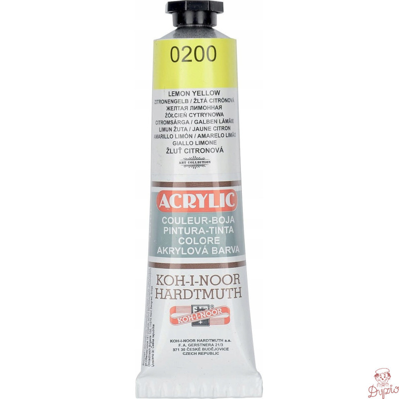 Farba akrylowa 162712 żółta 0200 40ml. KOH I NOOR