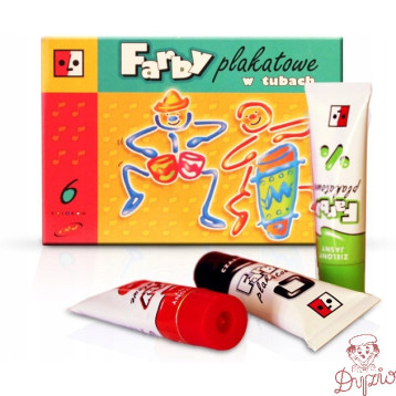 Farby plakatowe w tubach 6 kol 30ml JEDNOŚĆ