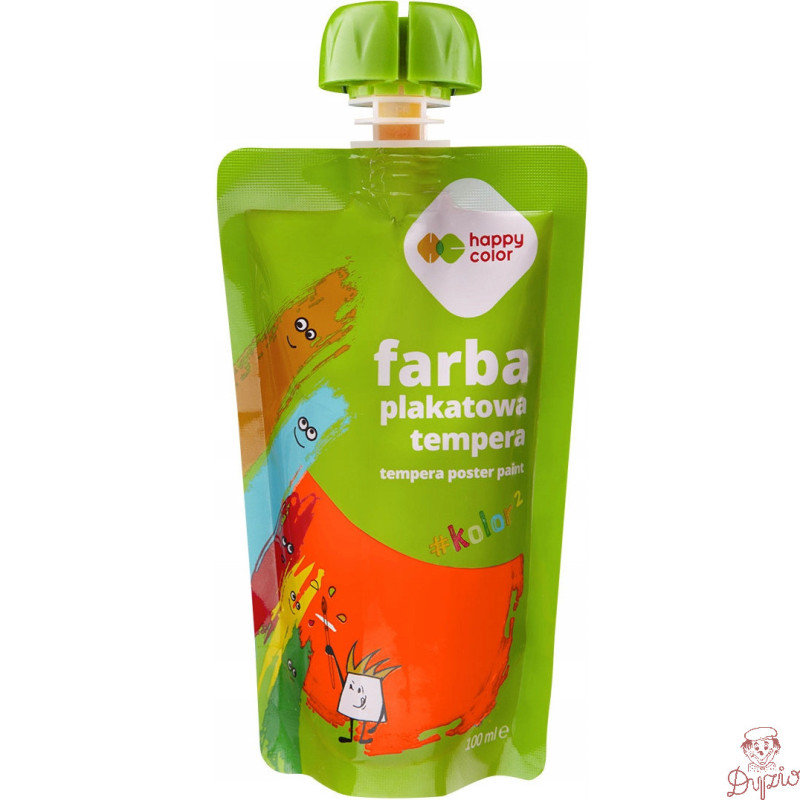 Farba plakatowa tempera neonowa pomarańczowa 100ml HA 3310 0100-04 HAPPY COLOR