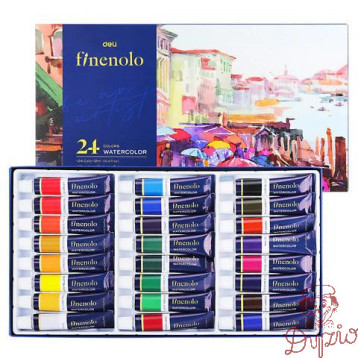 Farby akwarelowe FINENOLO 24 kolory 12ml tuba EC19-24 DELI