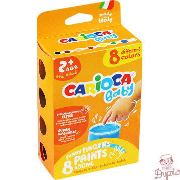 Farba CARIOCA tempera do malowania palcami 8 koloró 50ml. (43174) 170-2574